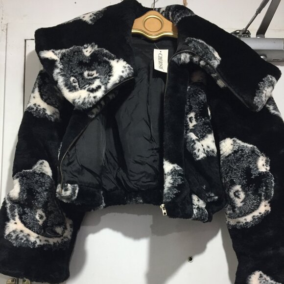 CHERISH BRAND NEW FAUX FUR ANIMAL PRINT JACKETS SIZE 42 - Picture 7 of 11